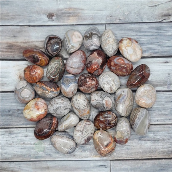 Magic Moon Other - (2) Tumbled Crazy Lace Agate Stones